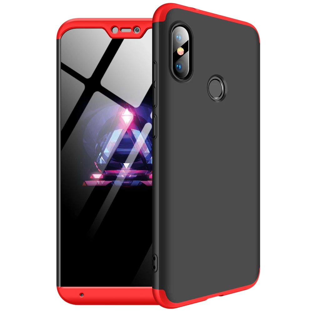 360 cover Removable 3in1 Hard PC Shield Back Cover Case for Xiaomi Redmi 6 Pro