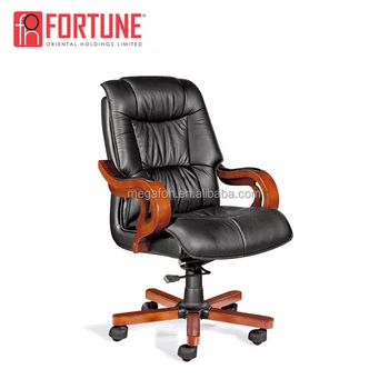 Foh Mid Century Modern Full Grain Leather Office Chair For Board