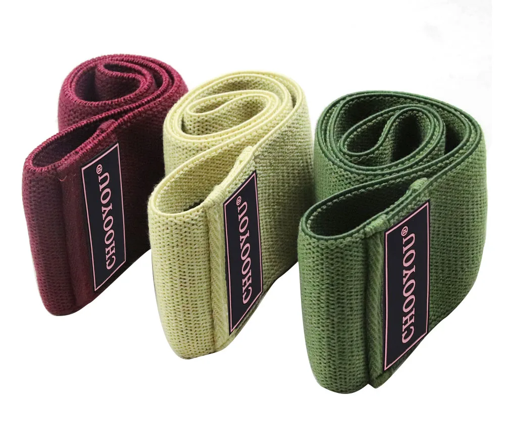 Hot sale Custom  Color Fitness Cotton Resistance Loop  Booty  Resistance Fabric Hip Band