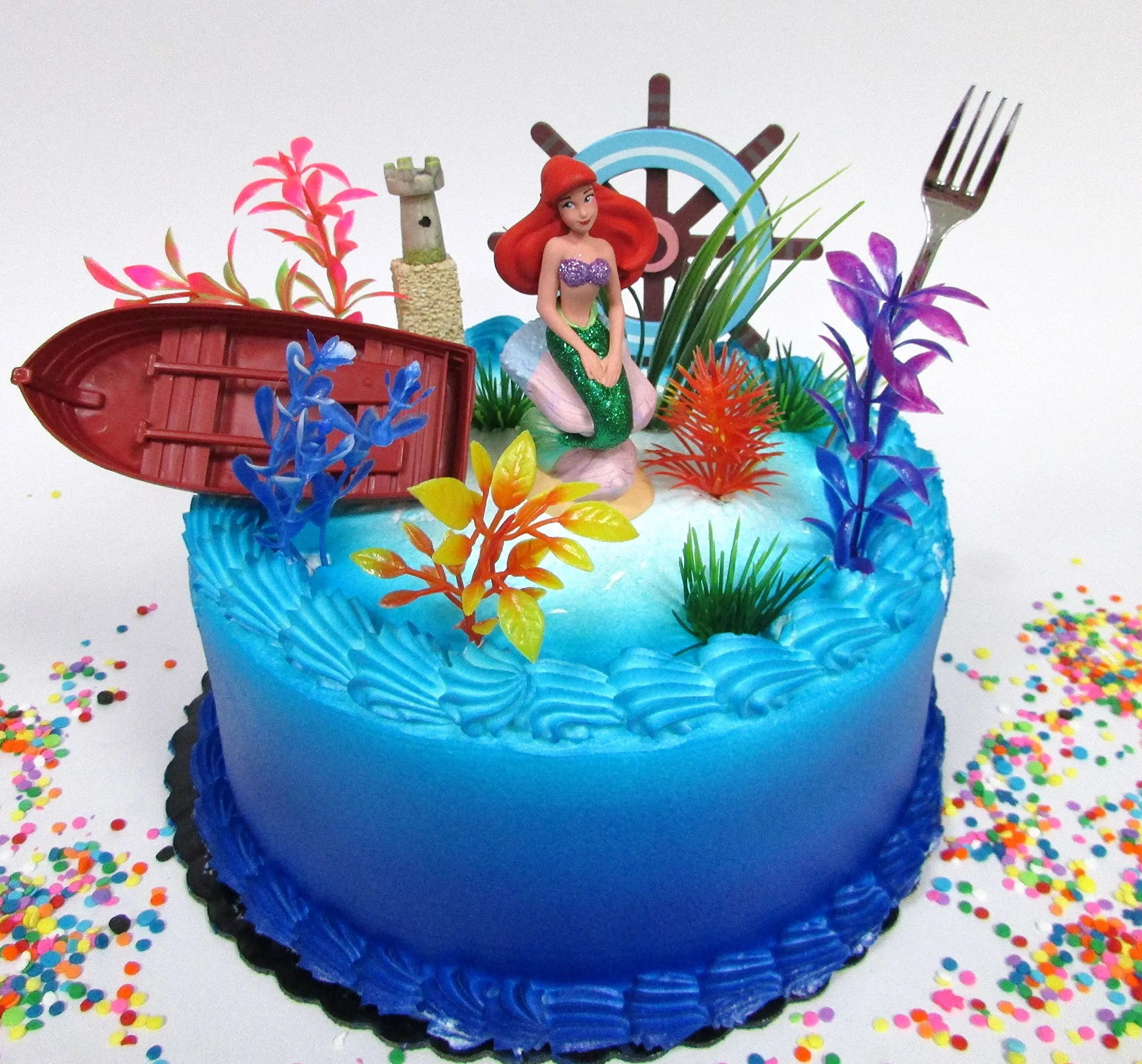Buy Little Mermaid Birthday Cake Topper Set Featuring Various Little