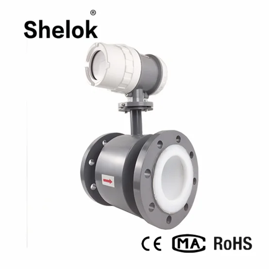 4-20mA output sulfuric acid PTFE electromagnetic water flow meter