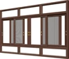 Aluminum Powder Coating Sliding window with Grille/Friction Double Toughed Glazing Windows