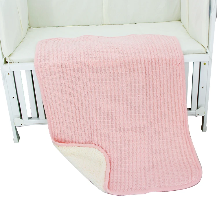 Wholesale Endless Knitted Soft Warm Cotton Plush Baby Sherpa Blanket