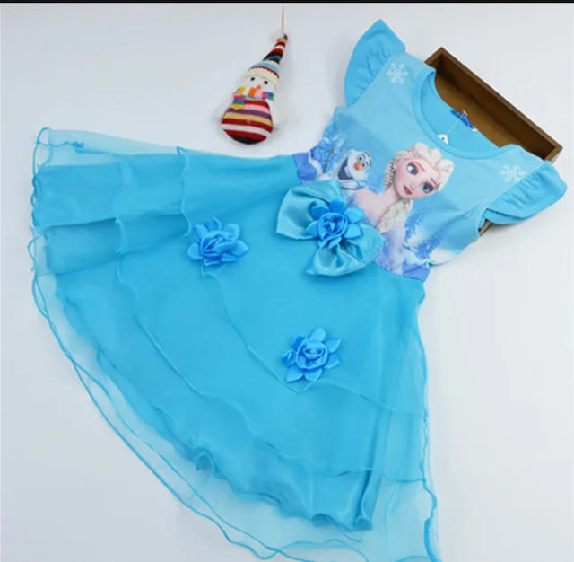 New style red designer one piece party dress frozen fever dress latest children frocks designs