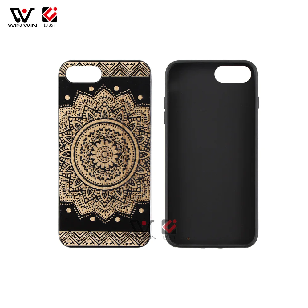 

2019 Hand Carved Flower Wood Phone Case For IPhone 8 Mobile Covers