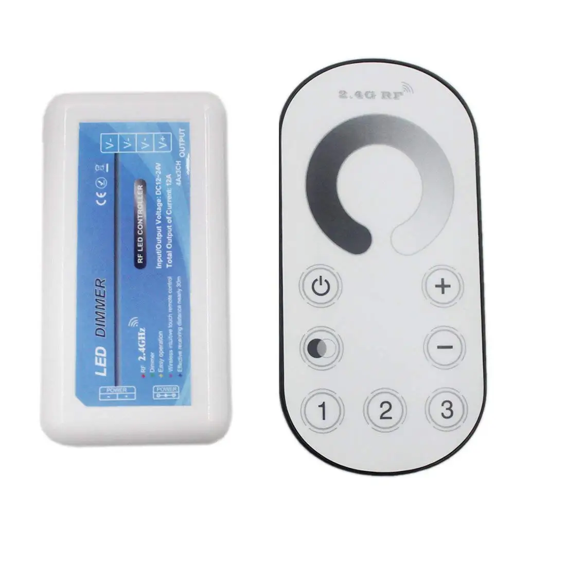 JOYLIT 2.4G RF Wireless LED Dimmer Controller DC 12V-24V 12A With Touch Remote Control For Single Color LED Strip Light