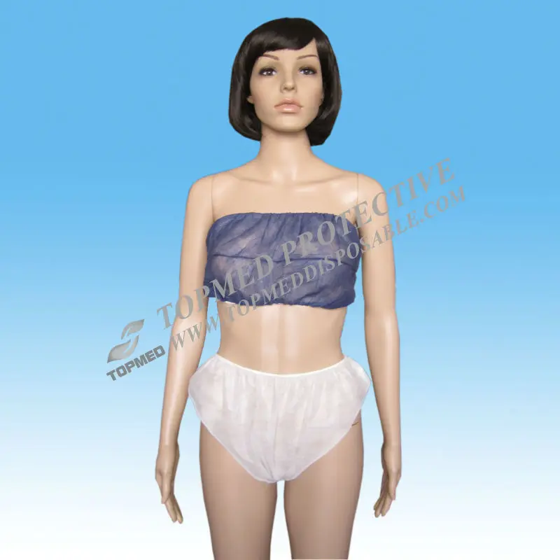 Beauty Supplies Nonwoven Panties And Bra,Disposable Paper Bra For Spa