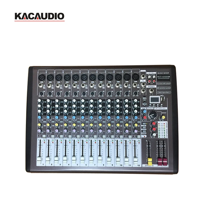 

professional digital mixing console 12 channel usb audio mixer, Brown