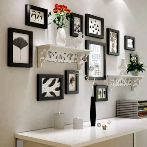 Image of 11 frame sets Modern Home Decor Wall Mounted Photo Frame with shelf