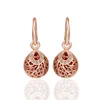 Jewelry Copper Alloy Round Rose Gold Plated Ear Hook Cubic Geometry Drop Earring