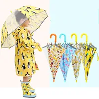 

2019 Wholesale Customized Waterproof Kids Lovely Cartoon Child Umbrella And Rain Coat Set