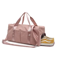 

Pink Nylon Independent Shoes Room Custom Dance Club Palestra Necessary Sports Gym Bag with Wet Shoes Compartment