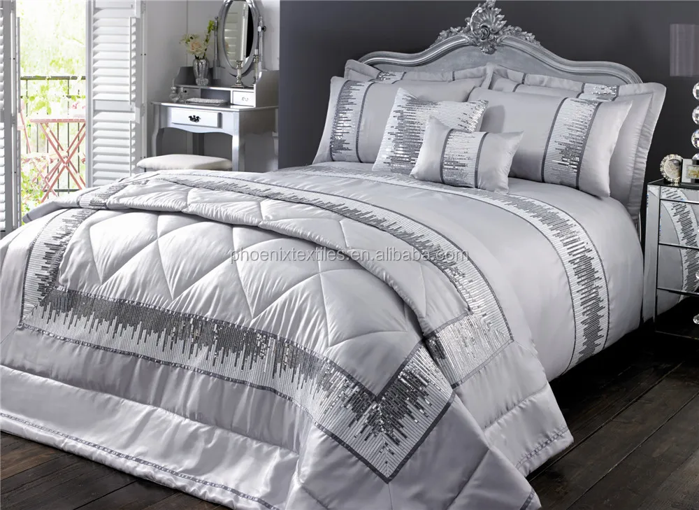 Lace Duvet Set Queen Matt Satin Home Living Room Sequin Duvet Cover