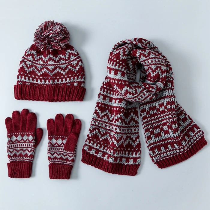 girls hat scarf and mittens