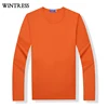 Wintress Private label t-shirt manufacturer Custom blank t shirt men tshirt print fashion plain long sleeve t shirt xxxxl