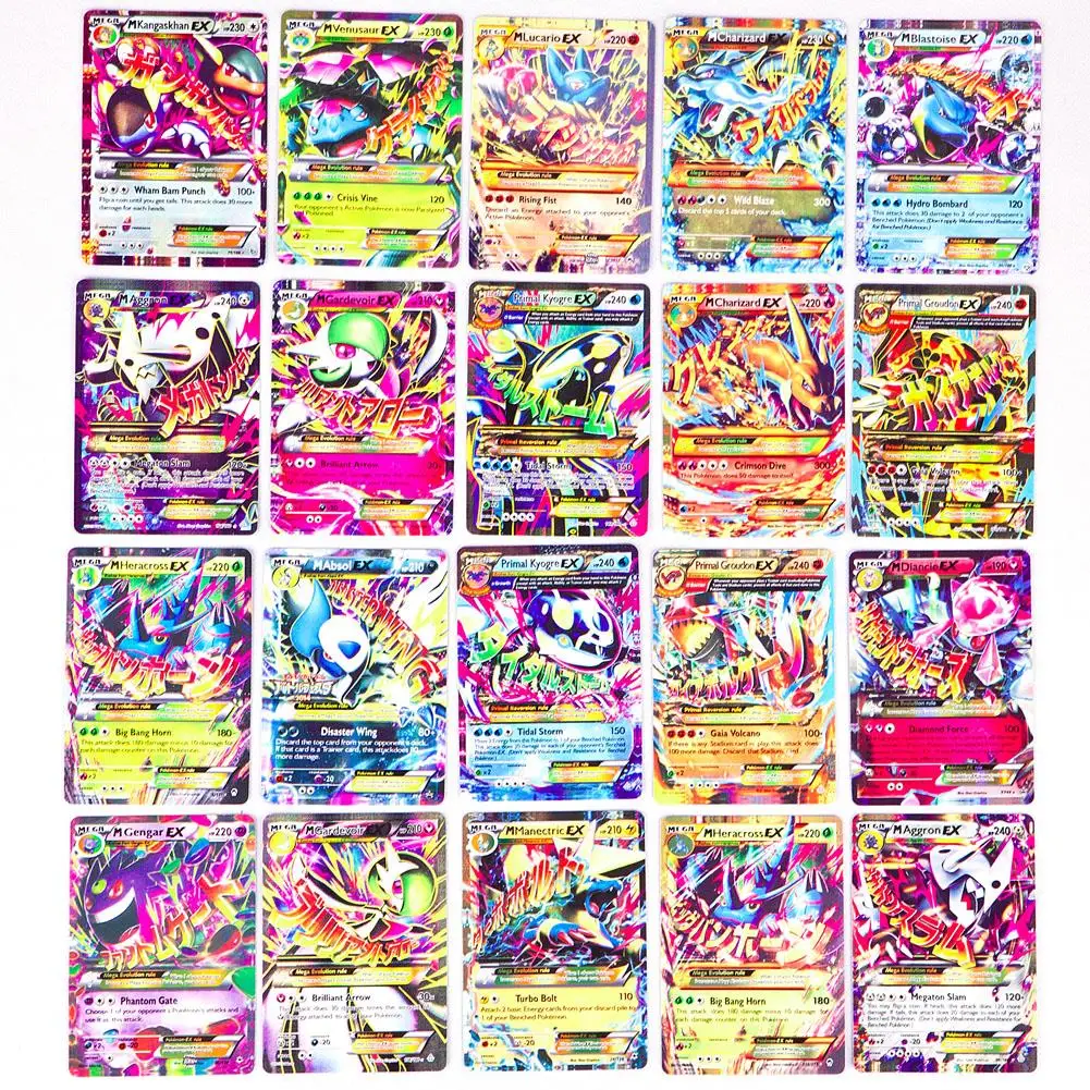 2015 New Mega Ex Pokemon Cards 20 Pcspack No Repeat In English Palying