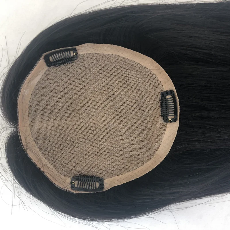 

Fast Shipping wholesale 100% real virgin brazilian human hair 16x18cm topper for women hair toupees, Natural color