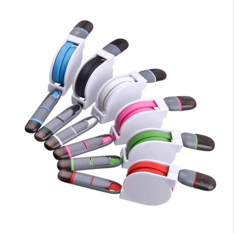 

Amazon Hot Sale Cheap Price Colorful Light Led Mini USB Cable Telescopic data line