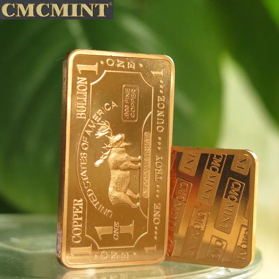 Copper Animal Bullion Bars 1 Oz 999 Fine Pure Copper Bullion Moose Bar