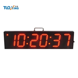 Image of 6 digit 6 inch large LED digital waterproof double sided station clock