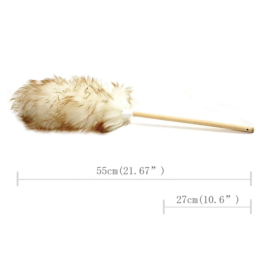 

Genuine bamboo handle Australia Lambswool Duster, Light tan
