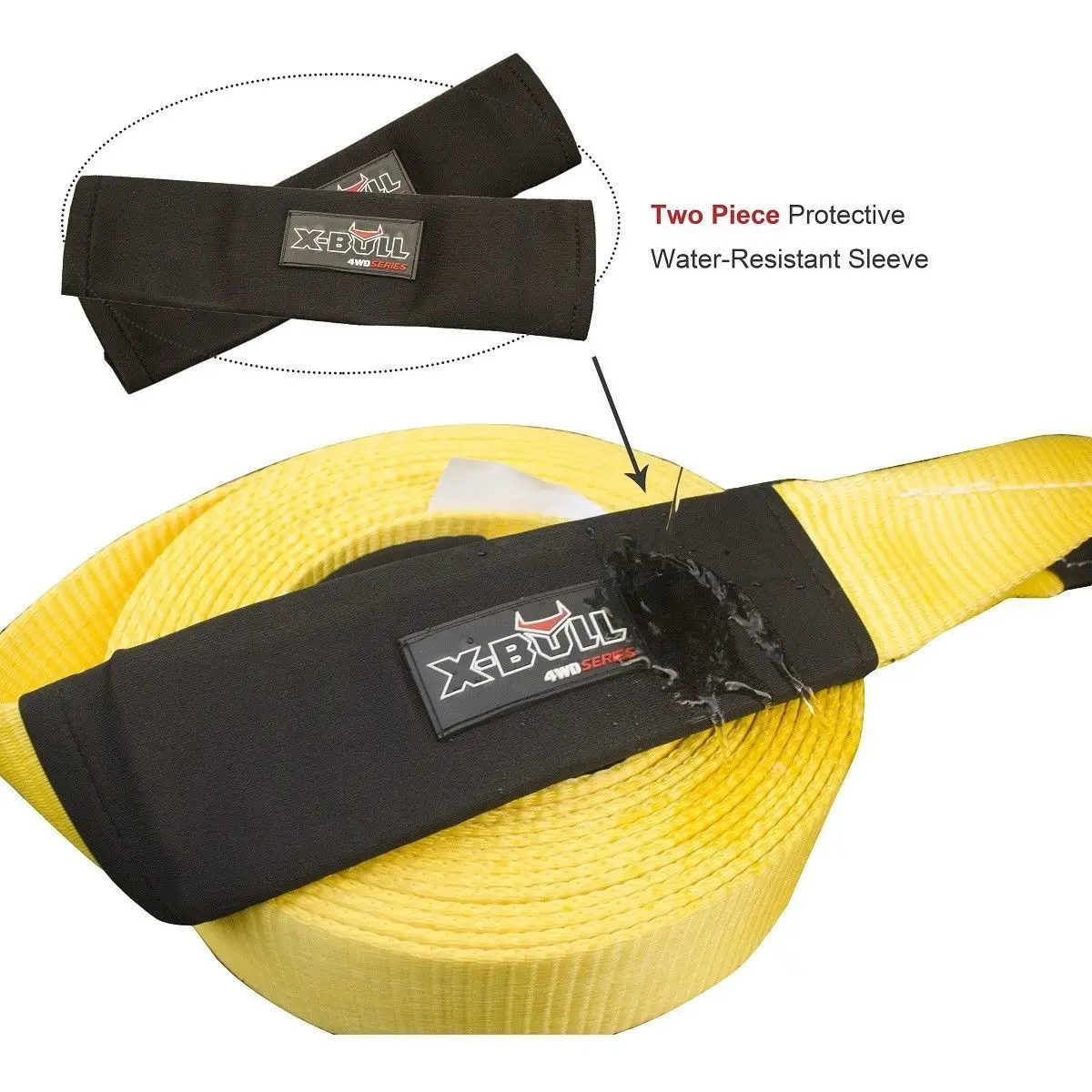 Winch Extension 4wd 30ft 3'' 30000lbs Snatch Strap Recovery Tow Straps