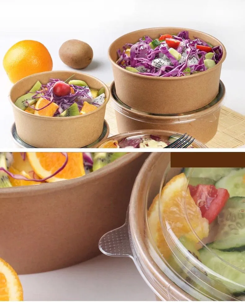 750 毫升牛皮纸沙拉碗带盖 - buy 牛皮沙拉碗,牛皮纸沙拉碗,沙拉碗带