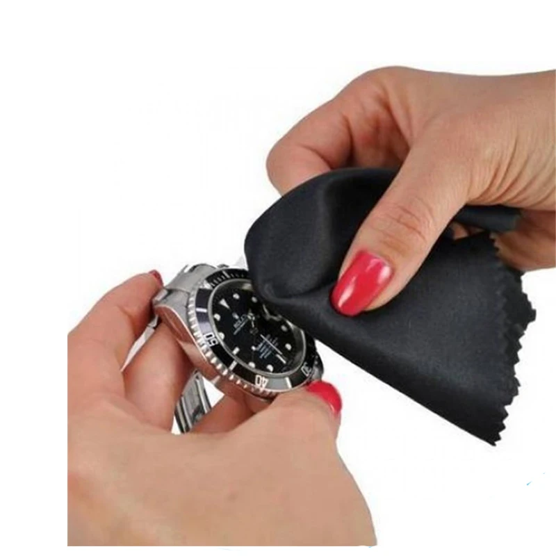 

Custom Logo print microfiber watch cleaning cloth, Black, or custom color