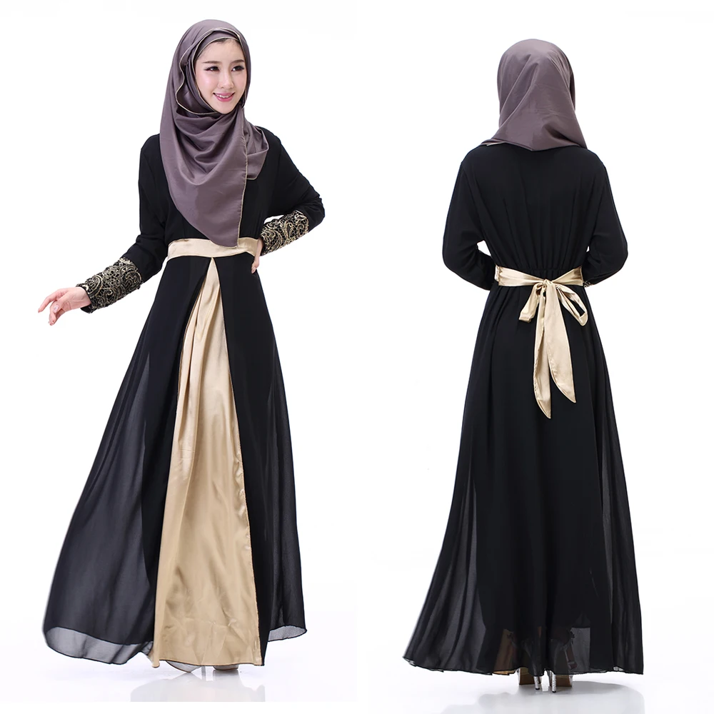 

Fancy Chiffon Muslim Abaya Long Dress Malaysia Abayas Dubai Lady Clothing Adult Women Islamic Dresses Middle East Gown Abaya, Black;grey;indigo;purple;light purple;sky blue