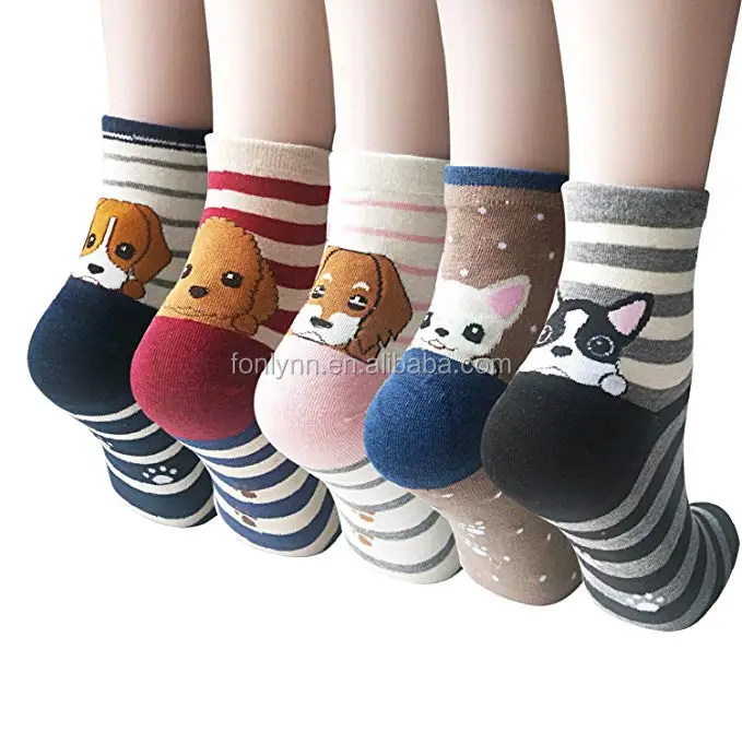 Set cute animal colorful socks women crew socks cute