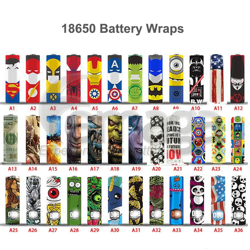 FREE SHIPPING Ready To Ship 18650/20700/21700 Battery Wrap Wrapper Cover PVC Shrink 18650 heat sleeve tubes custom printed