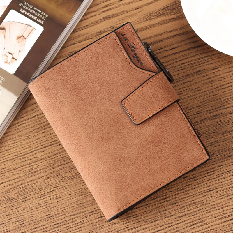 

Fashionable women pu leather wallet minimalist short design wallet, Purple / blue / black / rose red / pink / brown