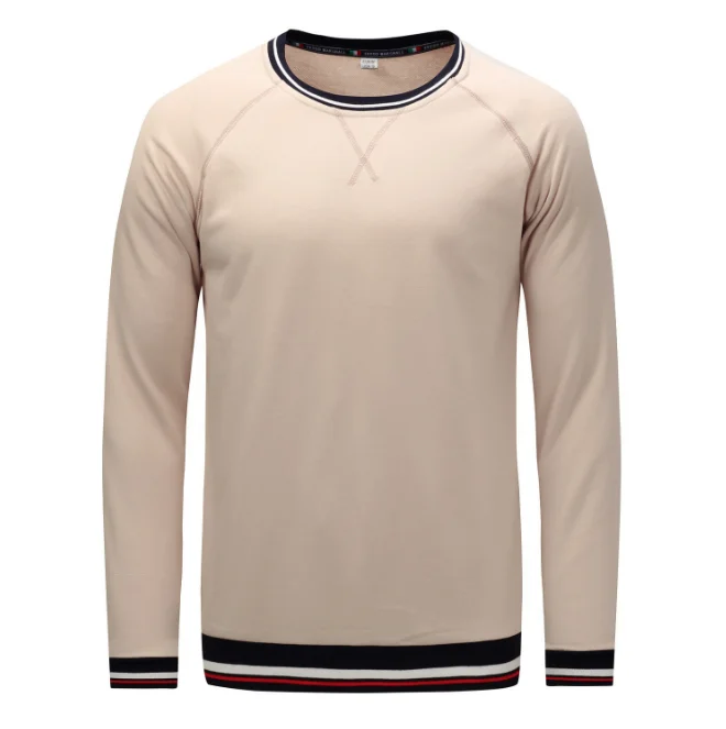 

QF0915 2019 New autumn and winter sweater plus size men's cotton solid color round neck thick long-sleeved T-shirt