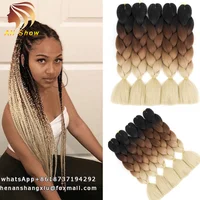 

Ali Show Wholesale Hair Extension High Quality Raw Material Ombre Jumbo Braid Synthetic Hair For Braiding