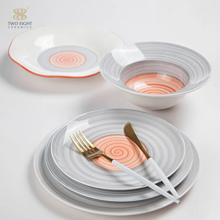 product-Two Eight-26cm and 28cm wedding ceramic baking plate for cafe chaffing dish for catering-img