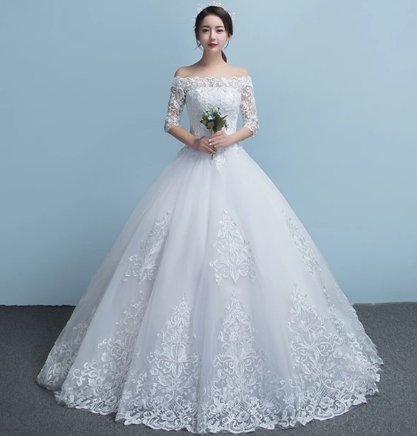 

2019 spring and summer strapless sexy simple wedding dress bridal for women