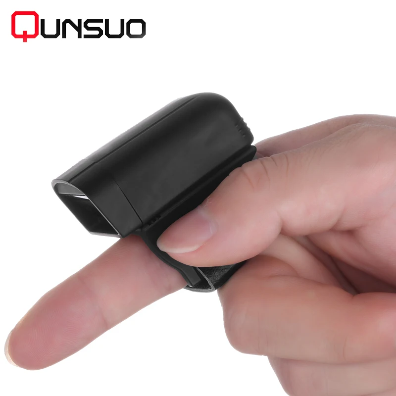 

Wearable mini finger barcode reader ring barcode scanner bluetooth, Black