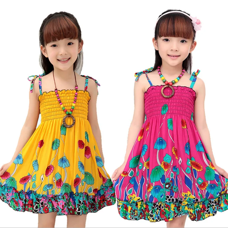 

Wholesale Custom Fashion Bohemian Style Girl Dress Kids Party Dress baby dressES