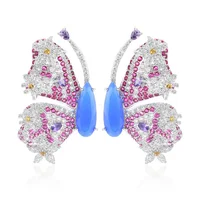 

Charming Trendy Personality Antiallergic Luxury Cubic Zircon Butterfly Stud Earrings Women Fashion Party Bar Jewelry
