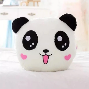 Custom Animal Head Shaped Pillow Led Light Up Plush Panda Pillow