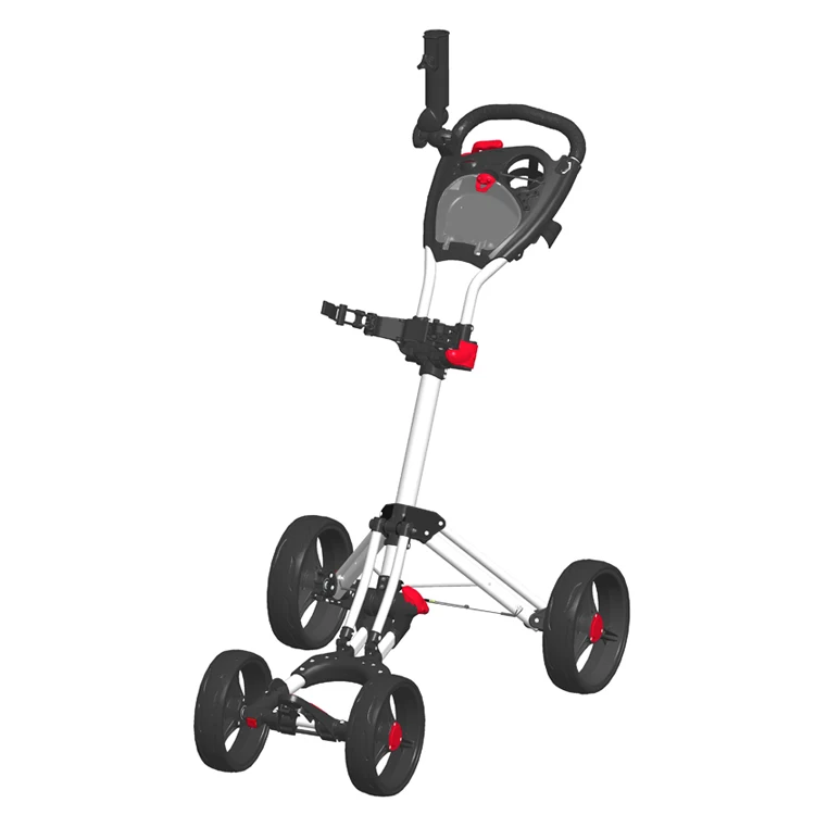 
Custom 4 wheel Buckle Folding Golf Push Cart / Folding Top Golf Cart 