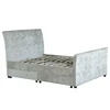 Free Sample Silver Crushed Queen Bedroom Furniture Red Velvet Bed