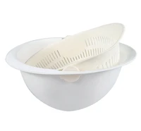 

cheap price double-layer kitchen bowl drain basket Strainer and plastic colander