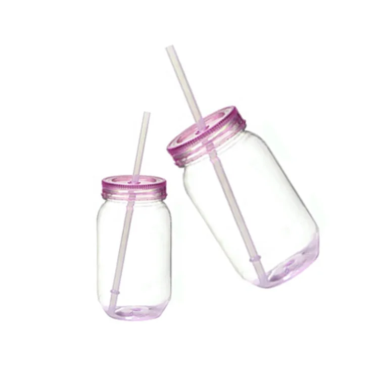 

20 oz without handle Single Wall Plastic mason jar, Any color