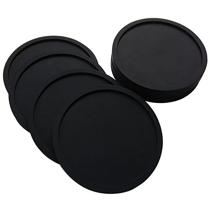 

Hot Water Heating Mat Durable Heat Resistant Hot Cup Mat Silicone Drink Coasters Set Silicone Coaster, Black