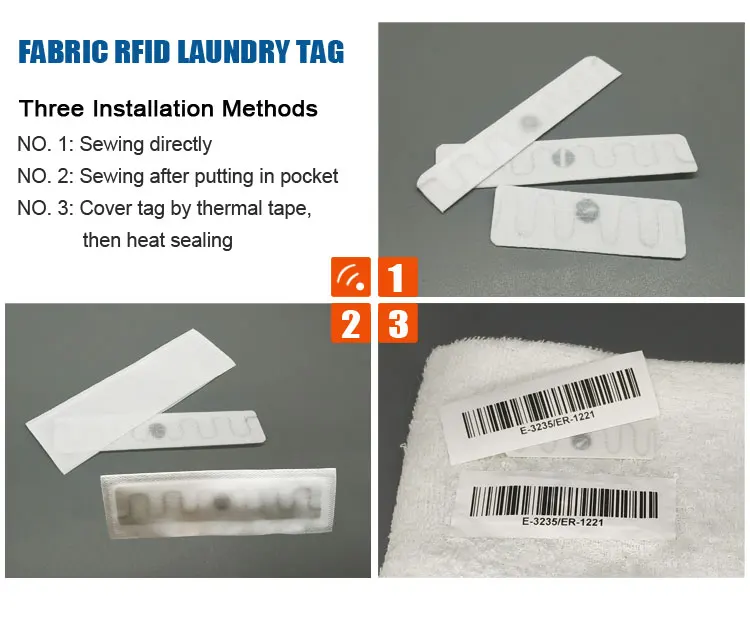 Factory Price Hotel Towel Management Waterproof Uhf Rfid Sew In Textile