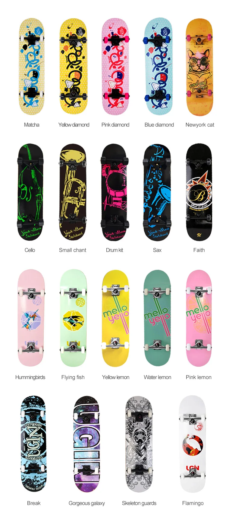 Complete Cheap Wood Type Maple Skate Board Wholesale Skateboard For