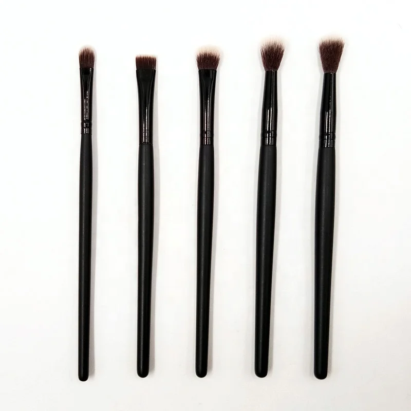 

Soft Black 5PCS Eye Makeup Cosmetic Brush Set Professional Eyebrow Eyeshadow Blending Brushes Kit, Black;customized