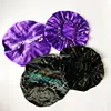 Custom Hot Sale High Quality Fashion Beautiful Soft Plain Sleeping drying Satin Silk Night black Hair Cap and Bonnet
