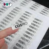 High Quality Custom Private Brand Name Raised Logo Epoxy Sticker Labels with Die Cut Straight Corner